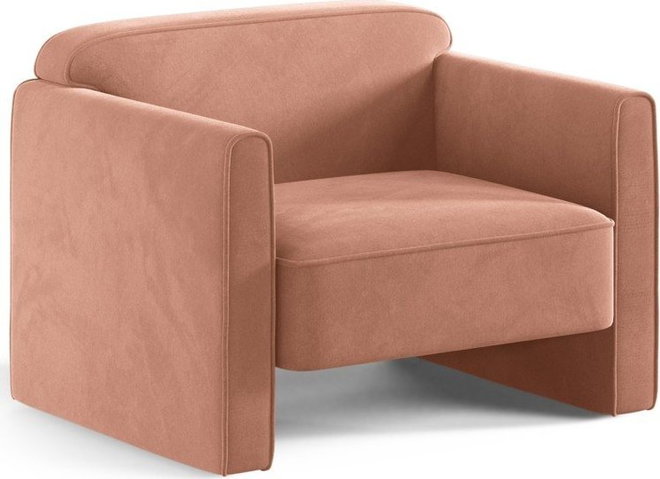 Růžové sametové křeslo Abby – Micadoni