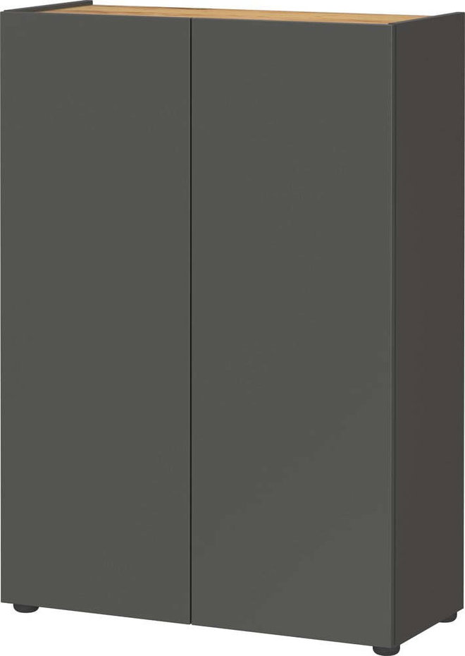 Antracitová skříňka v dekoru dubu 74x105x33 cm Alviano – Germania
