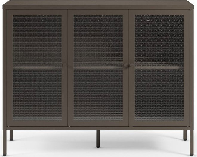Šedá kovová vitrína 121x90x40 cm Layna – Marckeric