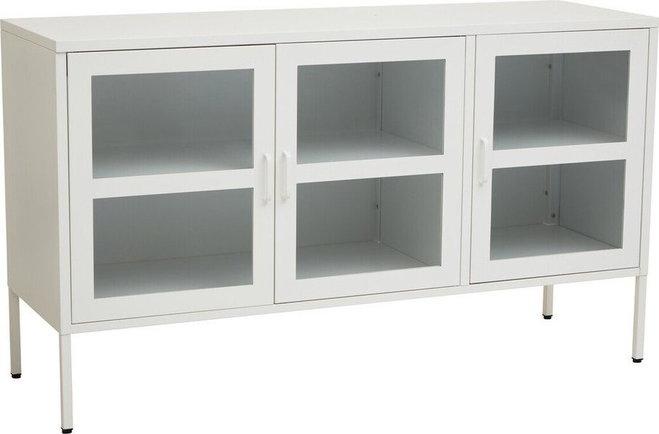 Bílá ocelová vitrína 140x80x45 cm Acier – Premier Housewares