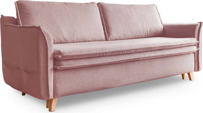 Světle růžová rozkládací pohovka 225 cm Charming Charlie – Miuform