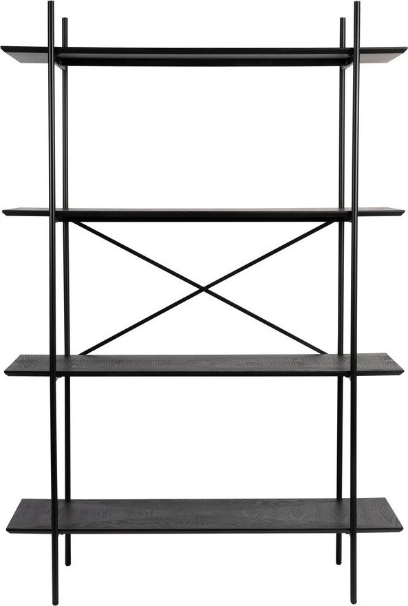 Černý kovový regál 120x180x40 cm Marcio – White Label