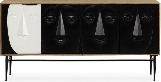 Černá komoda z mangového dřeva 175x90x40 cm Samir – MOME