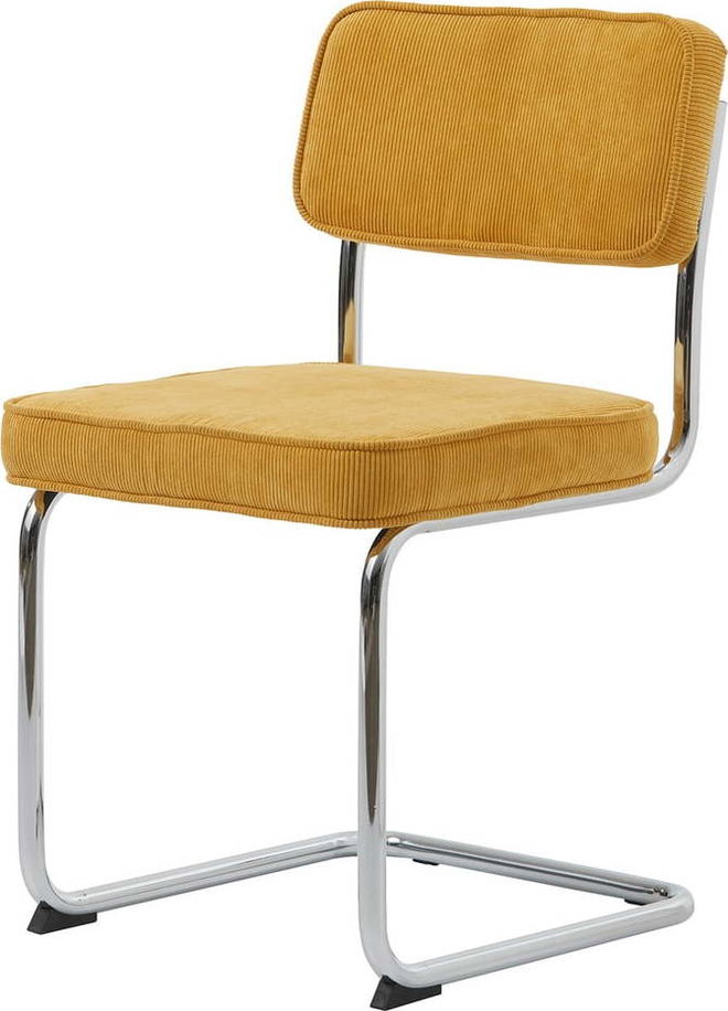 Žlutá manšestrová jídelní židle Rupert – Unique Furniture