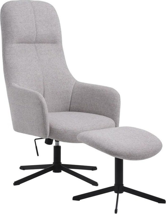 Světle šedé otočné relaxační křeslo Manning – Unique Furniture