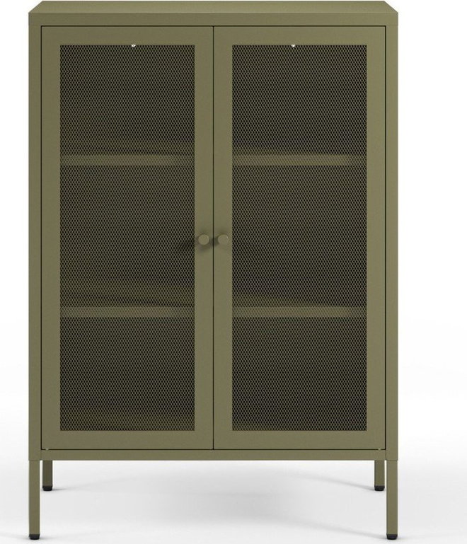 Zelená kovová skříňka 70x100x40 cm Fayna – Marckeric