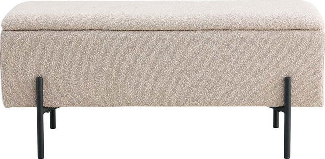 Béžová lavice z textilie bouclé Watford – House Nordic