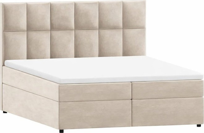 Béžová boxspring postel s úložným prostorem 140x200 cm Flip – Ropez