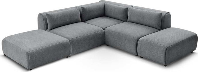 Šedá rohová pohovka (variabilní) Jeanne – Bobochic Paris