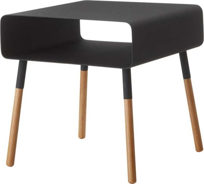 Černý odkládací stolek YAMAZAKI Plain, výška 35 cm