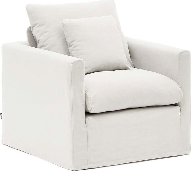 Bílé lněné křeslo Nora – Kave Home