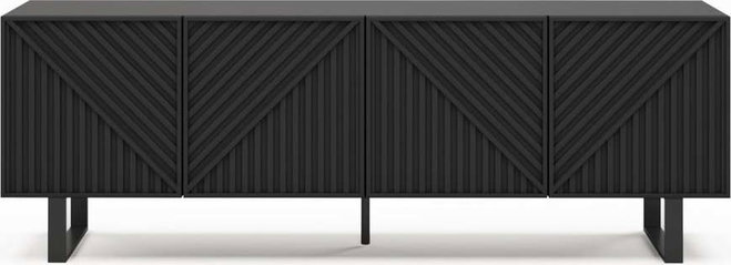 Černý TV stolek 161x55x35 cm Peta – Marckeric