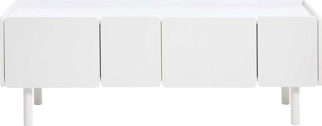 Bílý TV stolek 160x55x45 cm Bera – Unique Furniture