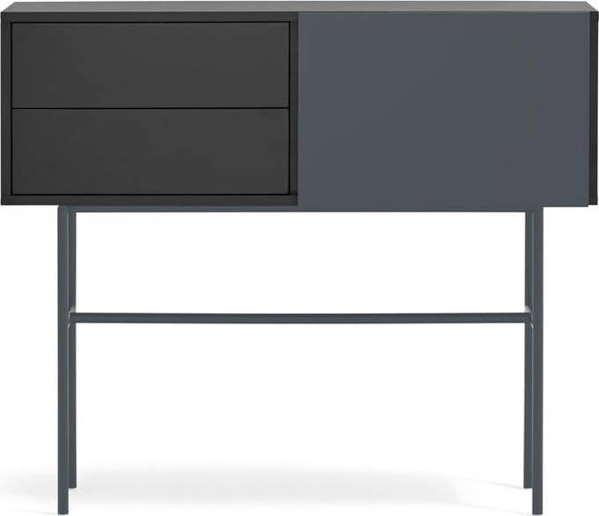 Černo-antracitový konzolový stolek 35x110 cm Nube – Teulat