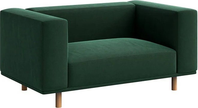Tmavě zelené sametové relaxační křeslo Kukumo – Ame Yens