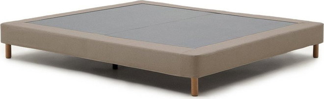 Hnědá čalouněná dvoulůžková postel bez čela 180x200 cm Ofelia – Kave Home