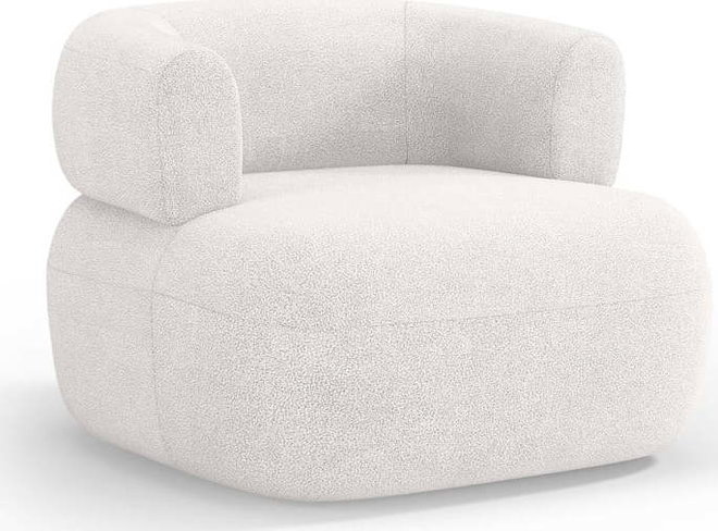 Bílé křeslo z textilie bouclé Jenny – Micadoni Home