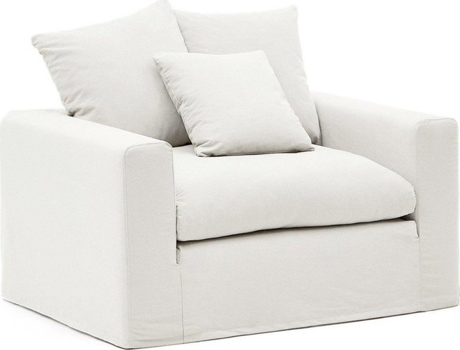 Bílé lněné křeslo Nora – Kave Home