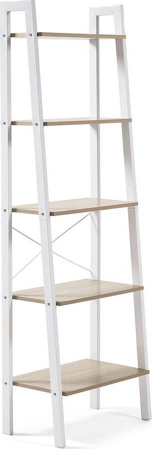 Bílý/v přírodní barvě regál v dekoru dubu 56x172x32 cm Aarhus – Kave Home