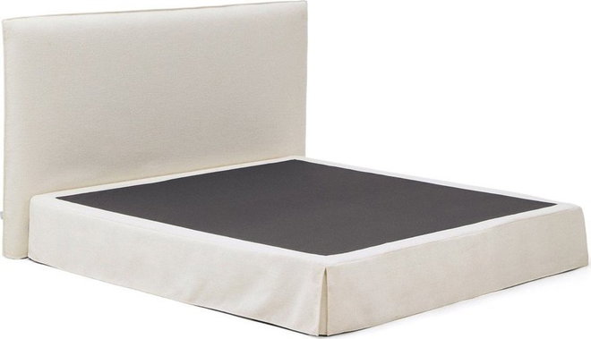 Bílá čalouněná dvoulůžková postel 180x200 cm Jaira – Kave Home
