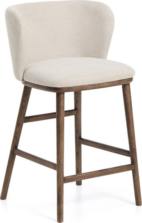Béžová čalouněná barová židle (výška sedáku 65 cm) Ciselia – Kave Home