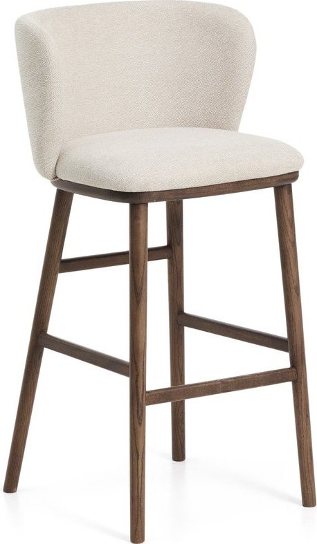 Béžová čalouněná barová židle (výška sedáku 75 cm) Ciselia – Kave Home