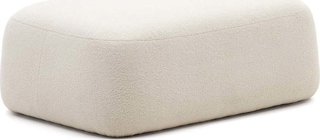 Krémový taburet z textilie bouclé Martina – Kave Home