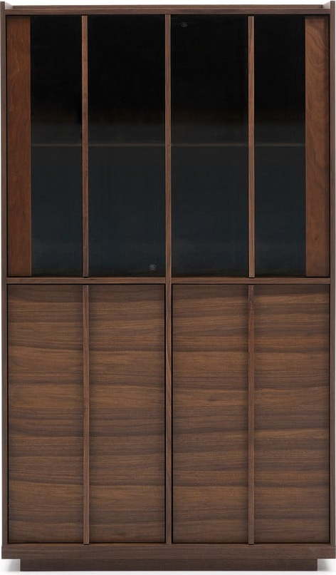Hnědá vitrína v dekoru ořechu 100x170x40 cm Onix – Kave Home