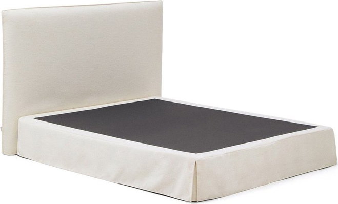 Bílá čalouněná dvoulůžková postel 160x200 cm Jaira – Kave Home