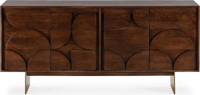 Hnědá komoda z mangového dřeva 165x76x40 cm Trisha – MOME