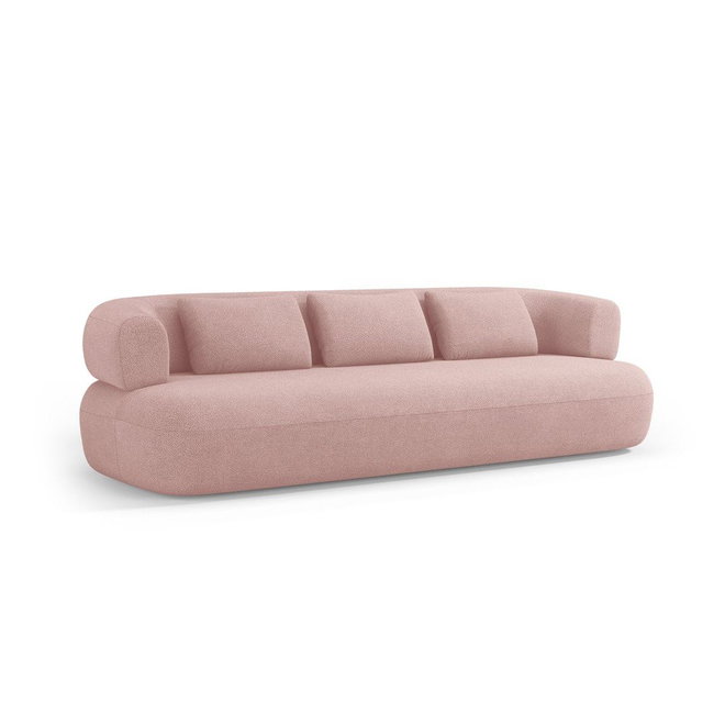 Světle růžová pohovka z textilie bouclé 200 cm Jenny – Micadoni