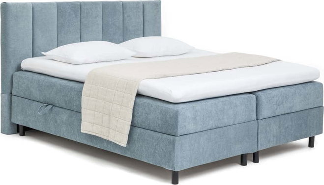 Modrá boxspring postel s úložným prostorem 180x200 cm Elva Bold Line – Bonami Selection