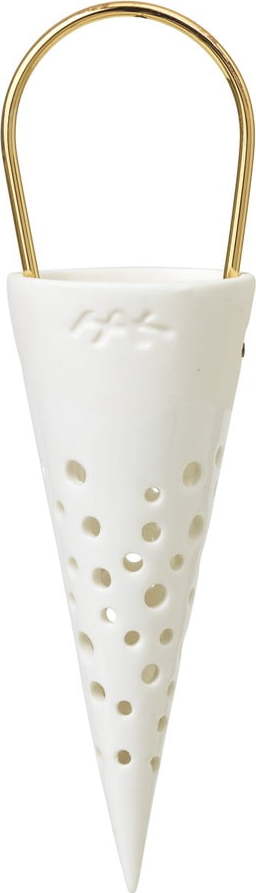 Bílá keramická závěsná dekorace Kähler Design Cone, výška 14,5 cm