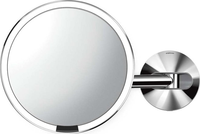 Nástěnné kosmetické zvětšovací zrcadlo s osvětlením (5x) ø 20 cm Sensor – simplehuman