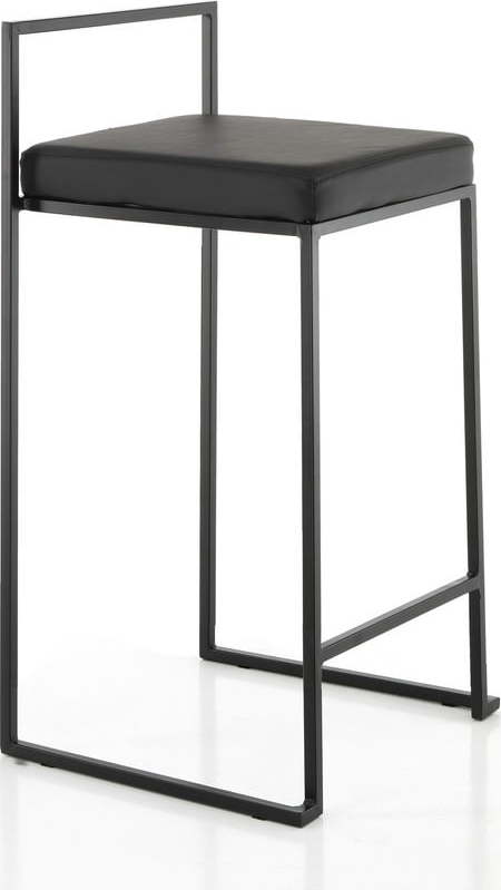 Černá barová židle z imitace kůže (výška sedáku 65 cm) Dodo – Tomasucci