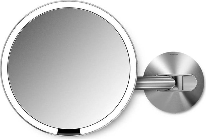 Nástěnné kosmetické zvětšovací zrcadlo s osvětlením (5x) ø 20 cm Sensor – simplehuman