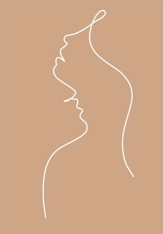 Plakát 29x41 cm Lovers Line Art – Veronika Boulová