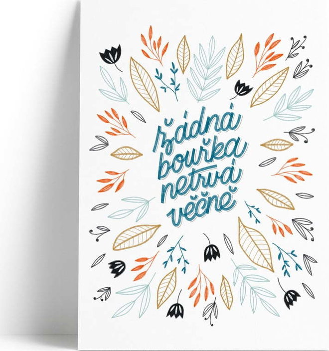 Print s motivem Žádná bouřka netrvá věčně Printintin, formát A4