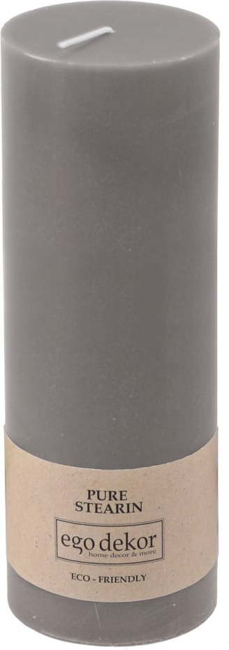 Šedá svíčka Eco candles by Ego dekor Friendly, doba hoření 60 h