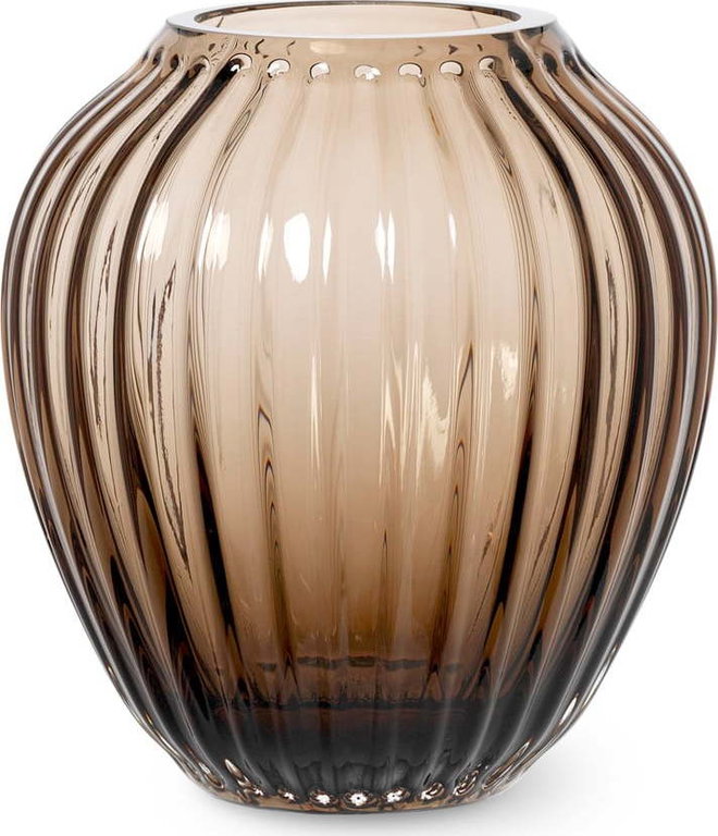 Hnědá skleněná váza Kähler Design Hammershøi, výška 14 cm