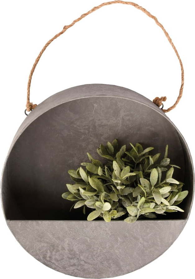 Šedý nástěnný květináč Esschert Design, ø 35 cm