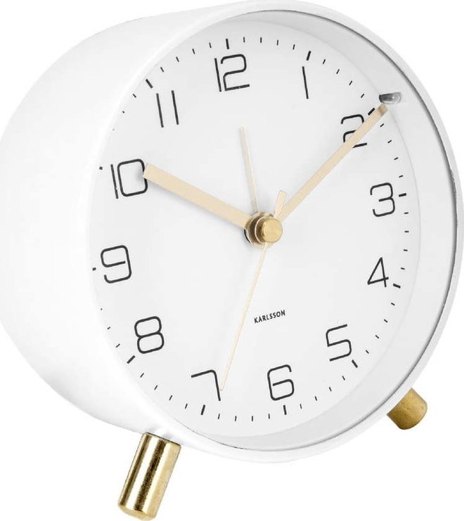 Bílý budík Karlsson Lofty, ø 11 cm