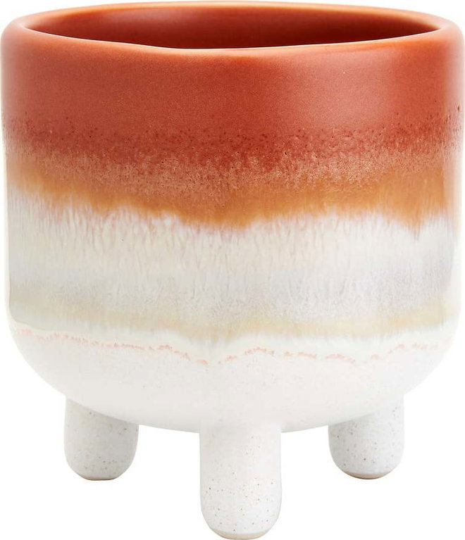 Oranžovo-bílý květináč Sass & Belle Bohemian Home Mojave, ø 7,5 cm