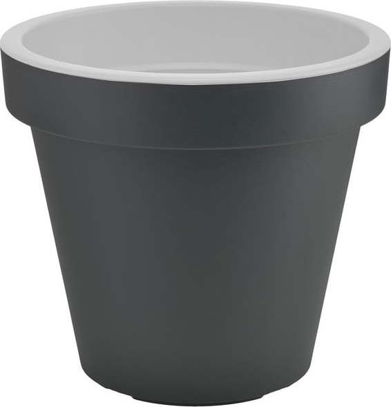 Šedo-bílý květináč Gardenico Metro Twist, ø 29,5 cm