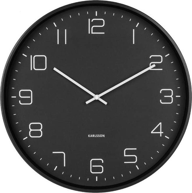 Černé nástěnné hodiny Karlsson Lofty, ø 40 cm