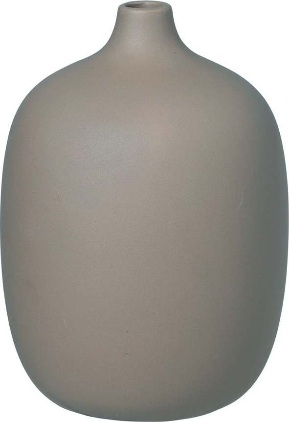 Šedá váza Blomus Ceola, výška 18,5 cm