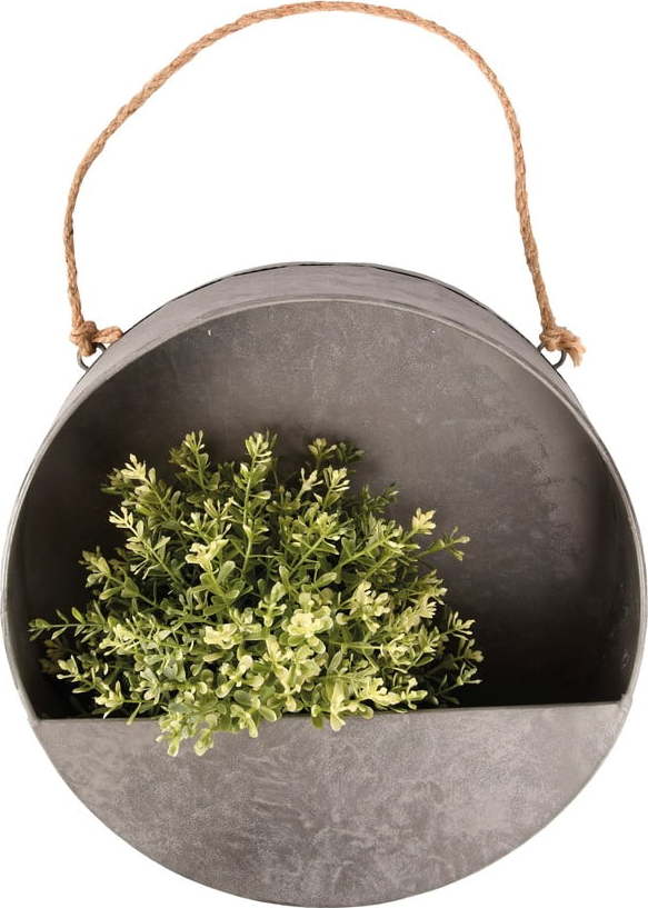 Šedý nástěnný květináč Esschert Design, ø 30 cm