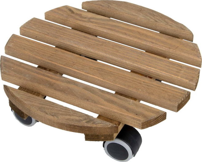 Dřevěný pojízdný podstavec pod květináč ø 29 cm (výška 8 cm) Indoor – Esschert Design