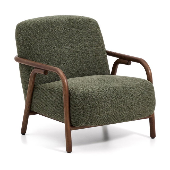 Tmavě zelené žinylkové křeslo Sylo – Kave Home