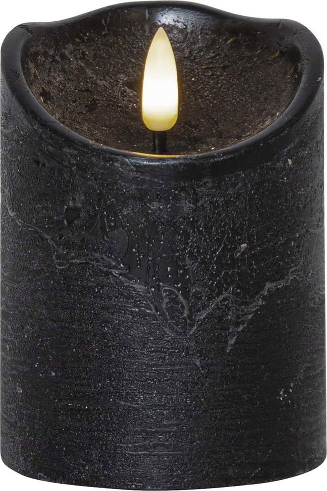 Černá vosková LED svíčka Star Trading Flamme Rustic, výška 10 cm